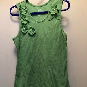 NWOT tank top with green flowers on front